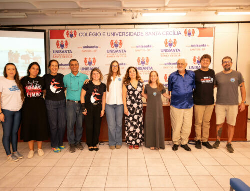 Painel Oceano Vivo promove reflexão sobre a vida aquática em Santos